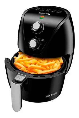 Fritadeira Sem Óleo Air Fryer Mondial +Saúde 1500W 3,5L Preto