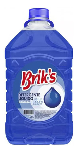 Detergente Líquido Para Ropa Marca Briks 5 Litros Azul