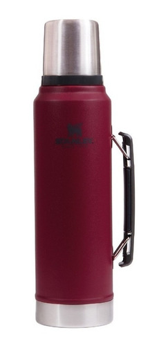 Imagen 1 de 3 de Stanley Termo Clásico 1 L con Tapón Cebador de acero inoxidable rojo