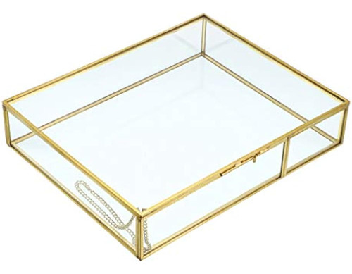 Hipiwe Gold Glass Photo Box - Caja Organizadora De Almacenam