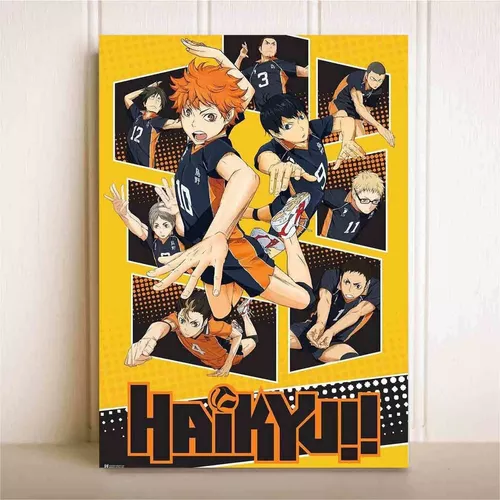 Placa Quadro Decorativa Mdf Haikyuu Personagens Anime Volei