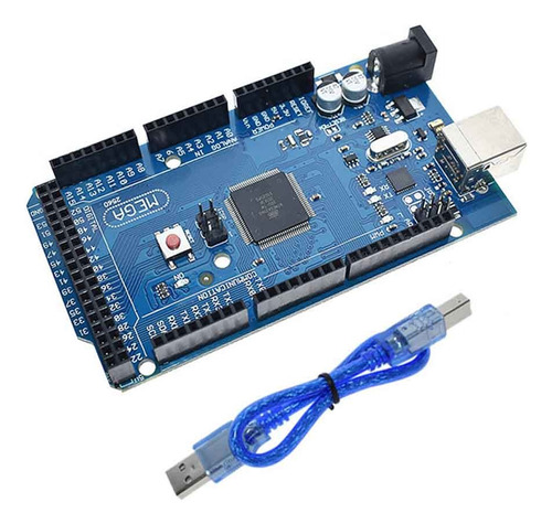 Placa Mega 2560 R3 Com Cabo Usb (compatível Com Arduino)