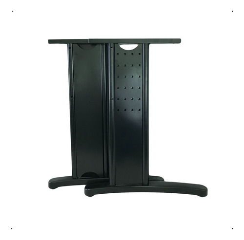 Kit 2 Pares Pé De Mesa Sobrepor Preto Com Calha P/passar Fio