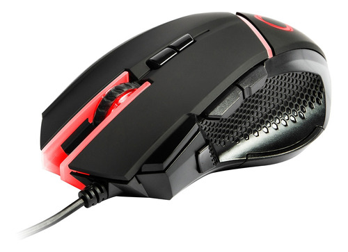 Mouse Gamer Nibio Gear 9 Botones 4000dpi Con Pesas Rgb Color Negro