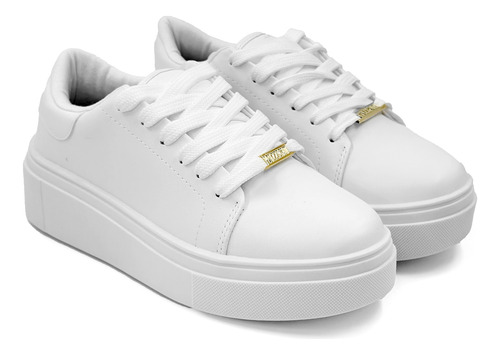 Zapatillas Mujer Toda Blanca Importada Vizzano Confort Vera