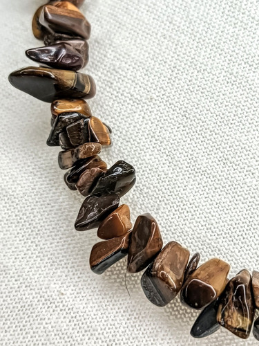 Collar Corto Mc'maru Gargantilla Energía Piedras Naturales Piedras Ojo De Tigre En Escallas