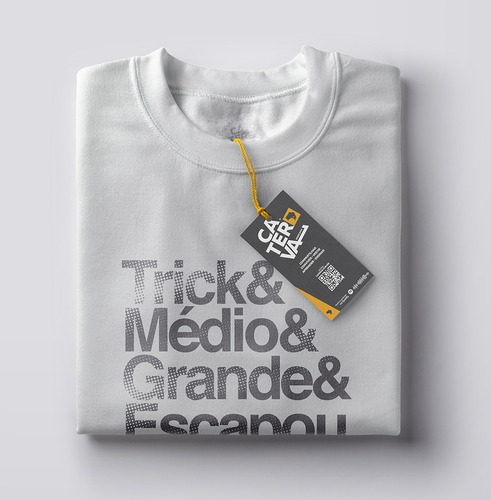Imagem 1 de 4 de Camiseta Trick - Masculina 100% Algodão Prêmium - Alumínio