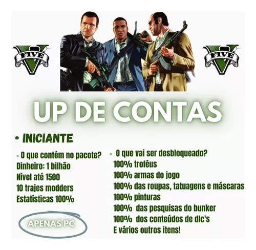 Up De Contas Gta 5 Online Pc - 1 Bilhão