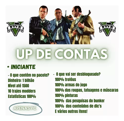 Up de Conta Gta V Online, Computador Desktop Rockstar Games Nunca Usado  50987507