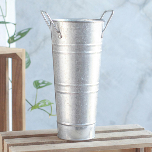 . Jarrón De Metal Galvanizado, Cubo For Flores, Cubos Altos
