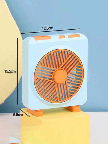 Lindo Ventilador Recargable Pequeño De Escritorio Con Luzled