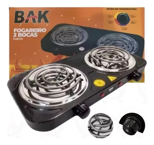 comprar Bak F2B110 fogareiro elétrico preto 110V 2000W