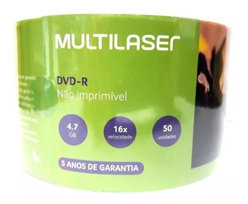 600 Midia Dvd-r Virgem Multilaser C/logo 16x 4.7gb - Lacrado