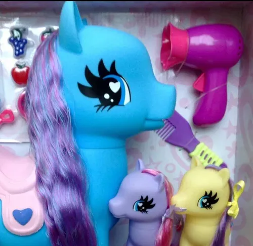 Pony Land Set Grande 30 Piezas Pony De 29 Cm Y Dos De 14 Cm