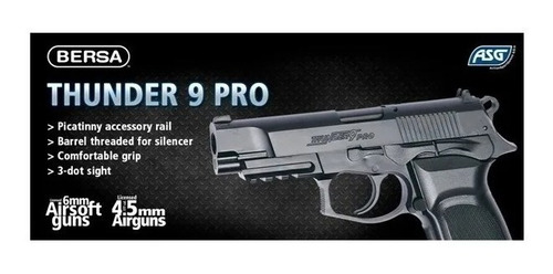Imagen 5 de 8 de Pistola Co2 Balines 4.5mm Asg Bersa Thunder Pro 9 Kit