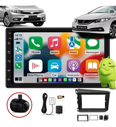 comprar Multimidia Civic 2014 Carplay Android Auto Car Play Gps 7 P