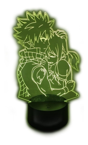Lampara Led 3d Natsu Y Lucy Fairy Tail 7 Colores