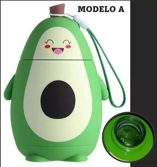 Termo De Vidrio En Forma De Aguacate Portátil 280 Ml Kawaii