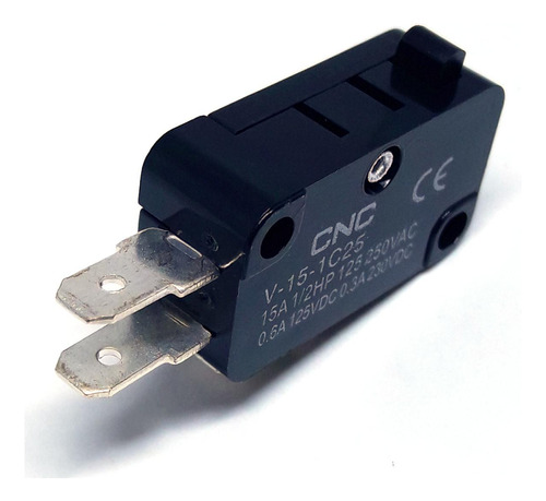 Micro Switch Modelo V-15-1c25 Cnc 28x16x10mm Preto 15a 0,5hp