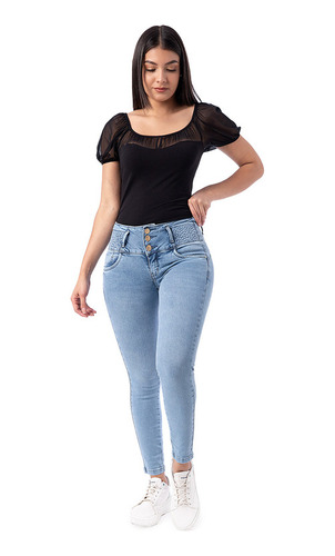 Pantalon Cargo Denim Stretch Pionier Bianet Mujer