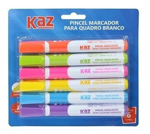Imagem 4 de 5 de 6 Pincéis Colorido Quadro Branco Com Grip Emborrachado 4mm