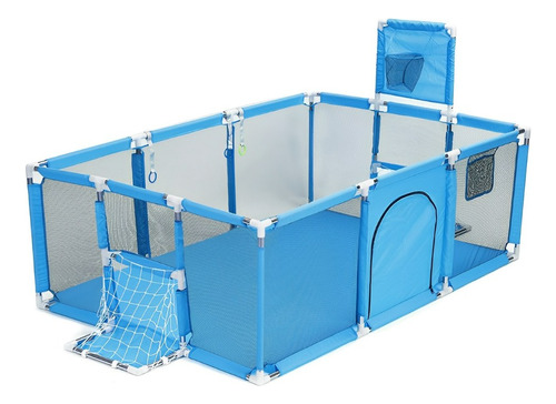 Corral Seguridad Bebes Con Aro De Basket 180cm Azul