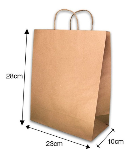 Sacola De Papel Kraft 23x10x28 ( 100unid Promoção )