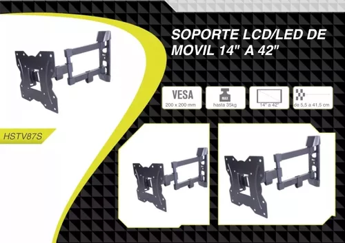 Soporte Móvil Tv Led/lcd Tgw Hstv87s Vesa 100x100 200x200