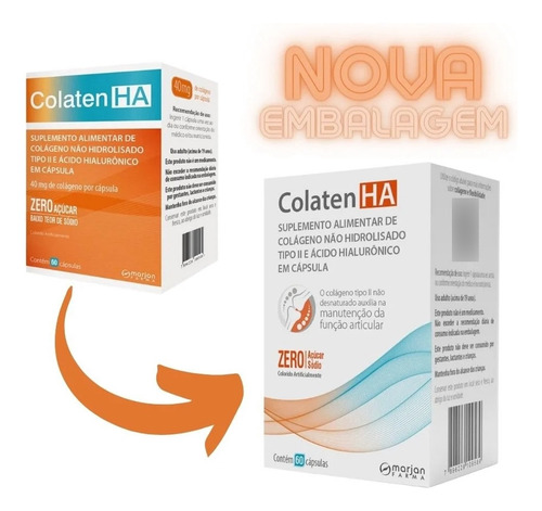 Suplemento Alimentar Colaten Ha 60capsulas Sabor Sem Sem