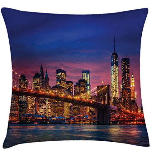 Ambesonne New York Throw Pillow Cushion Cover, Nyc That Neve