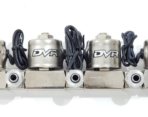 Pack 4 Válvulas 8mm Dvr Inox Suspensão A Ar Solenoide Bloco