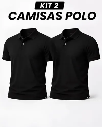 Kit 2 Camisa Gola Polo Masculina Básica Piquet Camiseta