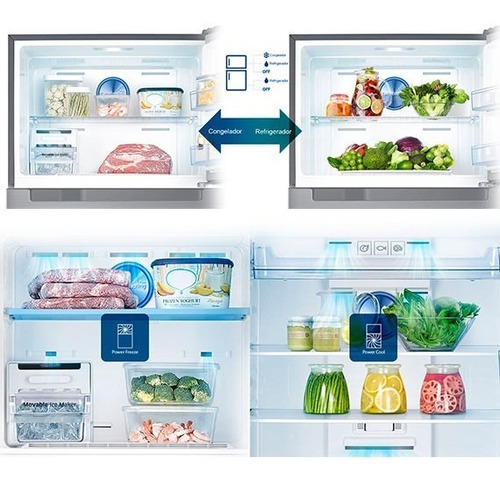 Heladera inverter no frost Samsung RT35K573B easy clean steel con freezer 361L 220V