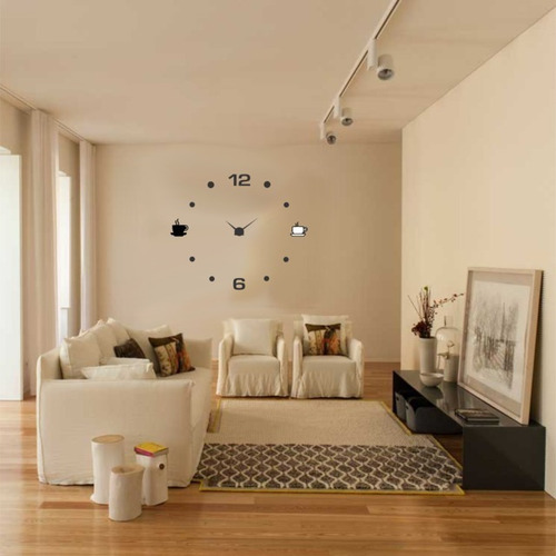Reloj Pared Moderno Grande Madera Modelo Cafe