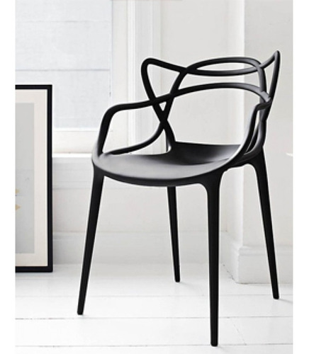 Imagen 3 de 6 de Silla De Comedor Cocina Apilable Master Allegra Color Negro