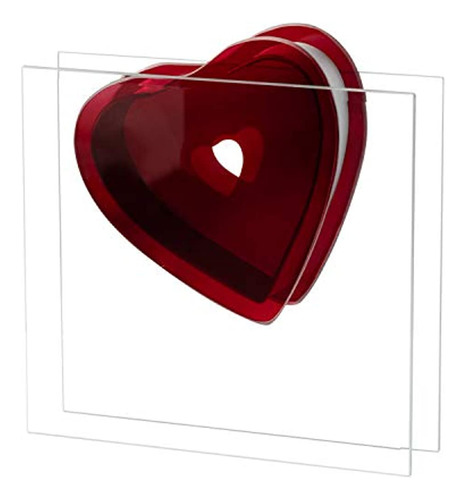 Royal Imports Flower Glass Red Heart Love Jarrón - Centro De