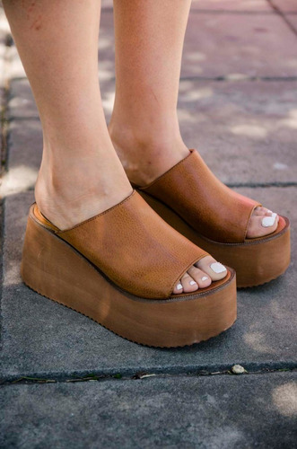 Zapatos Sueco Sandalia Cuero Con Plataforma Verano Goma Eva