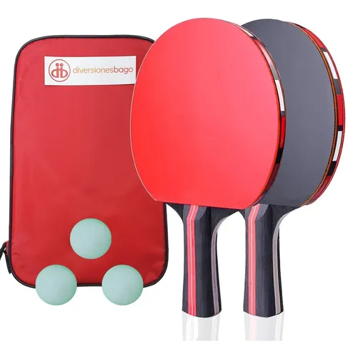 Juego De 2 Raquetas De Pong 3 Pelotas Y Estuche