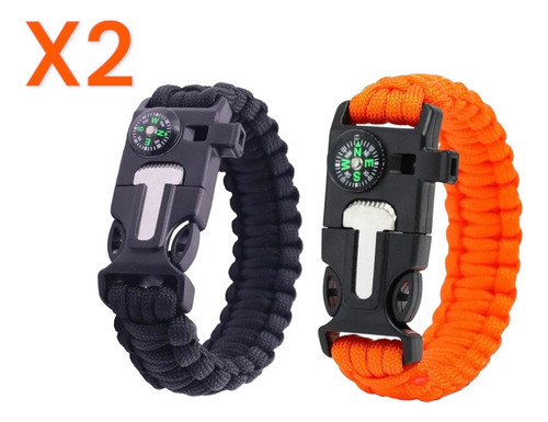 Pulsera Táctica Paracord Supervivencia 2 Unidades