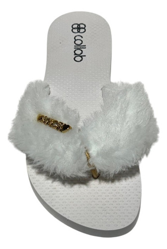Chinelo Coloridos Rasteirinha Pelúcia