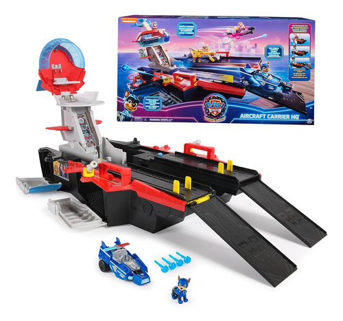 Portaaviones Paw Patrol Mighty Movie Aircraft Carrier Luces