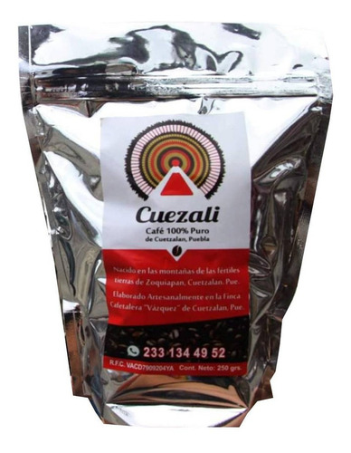 Café Cuetzali Artesanal Tostado Medio Grano B Metalica 1kg