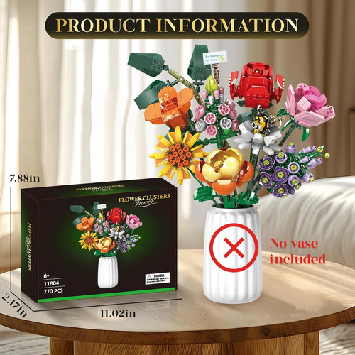 Set De Construcción De Ramo De Flores Colección Botánica Par