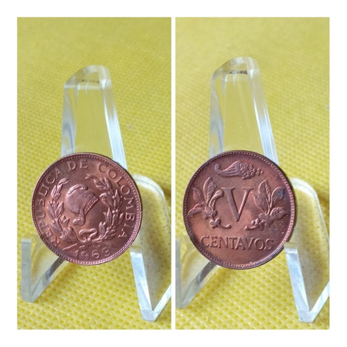 Moneda De 5 Centavos, Colombia 1969.