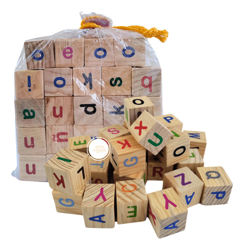 Material Didactico Montessori Cubos Bloques Madera Natural 