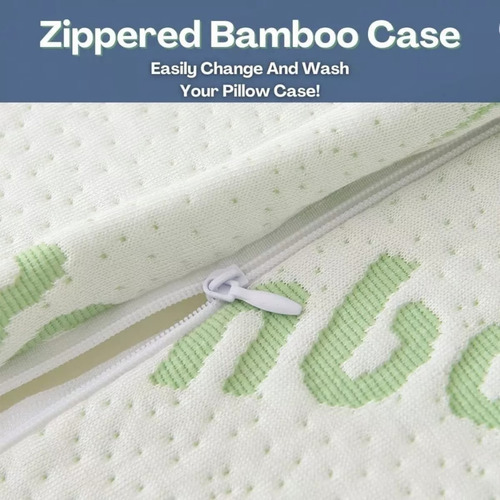 Bamboo Pillow Queen Espuma De Memoria Triturada 48x71 Blanco