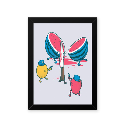 Quadro Melancia Faca 23x33cm