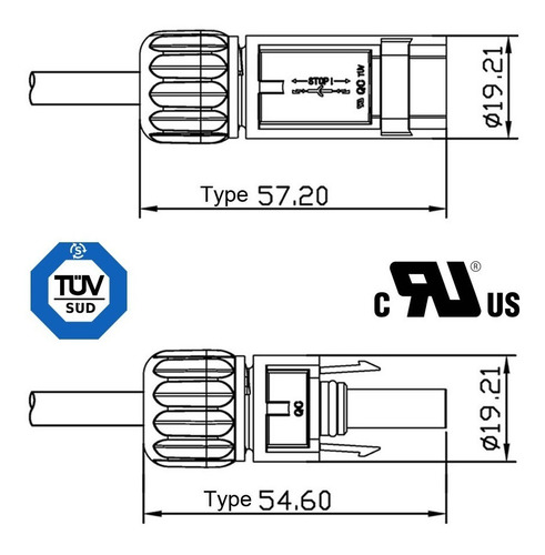Imagen 5 de 8 de Set Conector Solar Mc4 / Qc4 Qc Solar Para Panel Solar