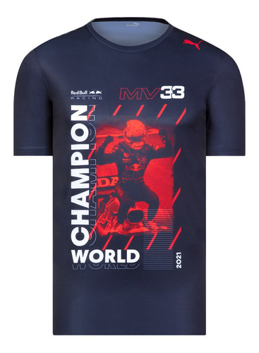 Playera Original Red Bull F1 Puma Verstappen Campeón Checo