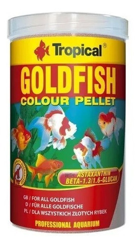 Ração Kinguios Goldfish Color Pellet 90g Tropical 